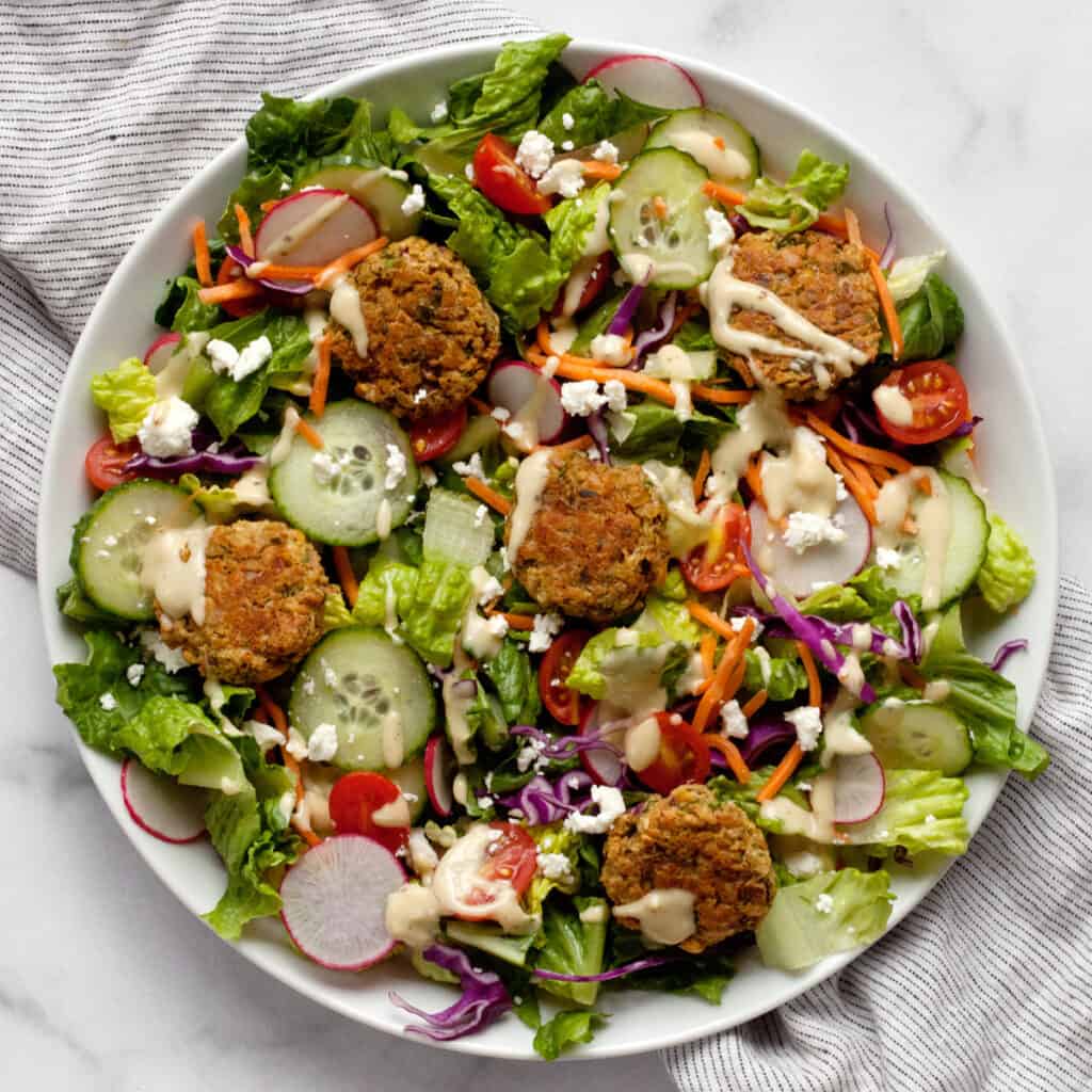 Baked Falafel Salad with Lemon Tahini Dressing - Last Ingredient