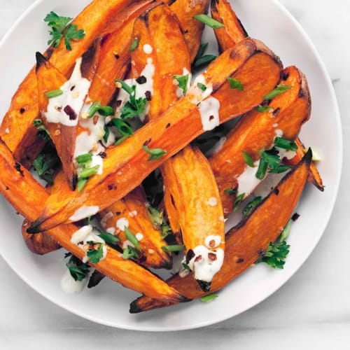 Spicy Honey-Roasted Sweet Potato Wedges | Last Ingredient