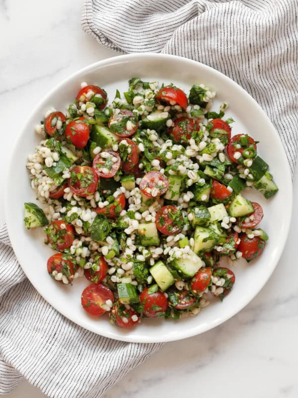 Tabbouleh salad on a plate.