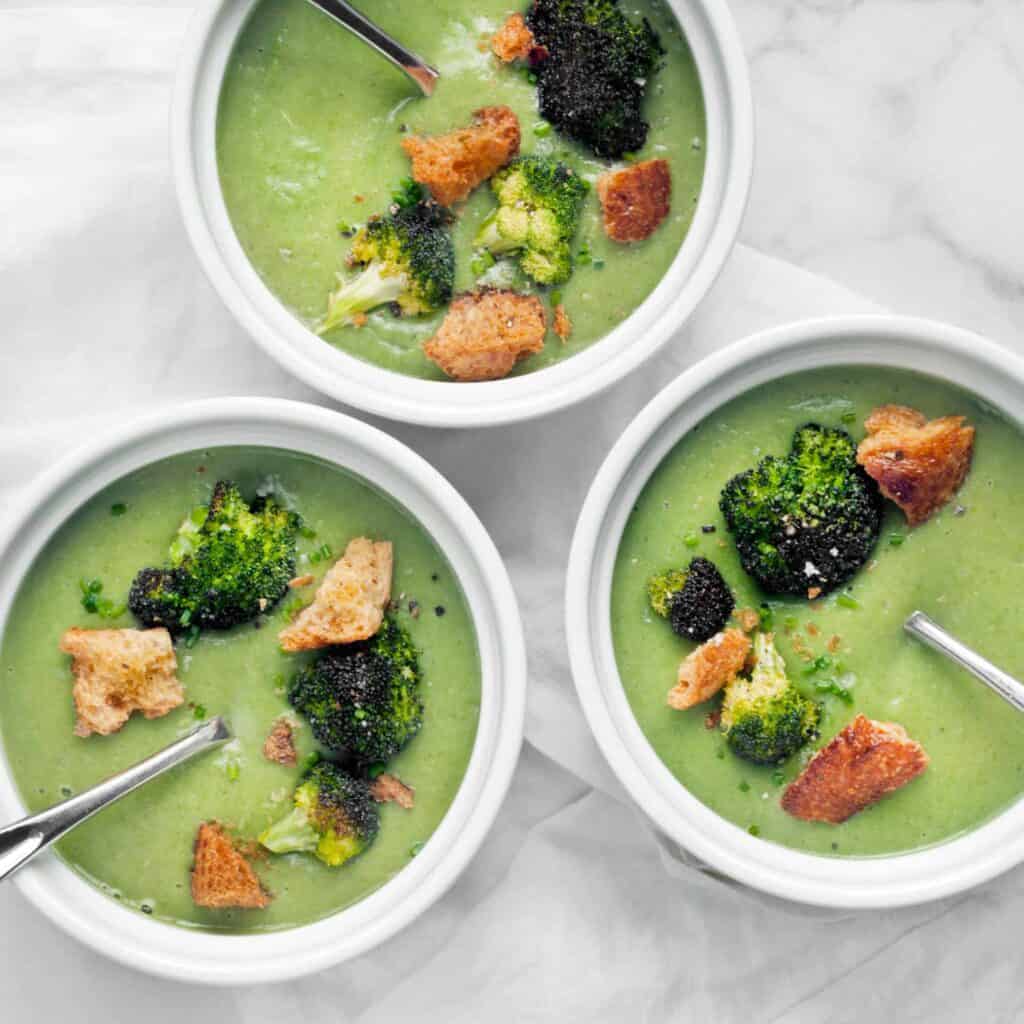 Vegan Broccoli Spinach Soup With Sourdough Croutons Last Ingredient 4257