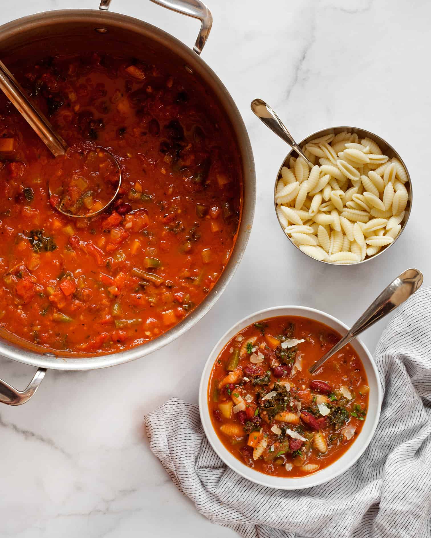 Adding pasta to soup after it has finished simmering