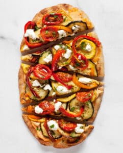 Roasted Vegetable Naan Flatbread Pizza - Last Ingredient