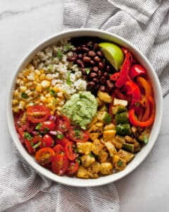 Easy Vegetarian Burrito Bowl with Grilled Veggies | Last Ingredient