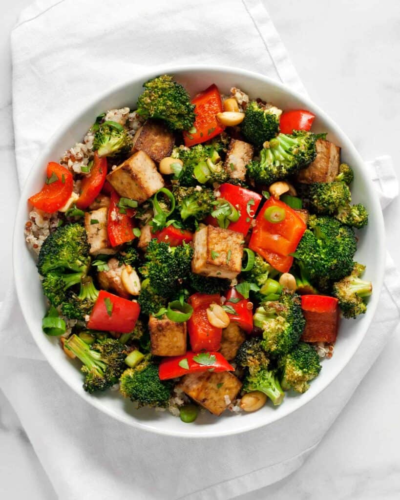 Sheet Pan Kung Pao Tofu with Red Peppers & Broccoli | Last Ingredient