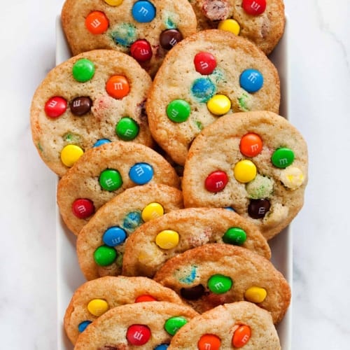 Crispy M&M Cookie Cups