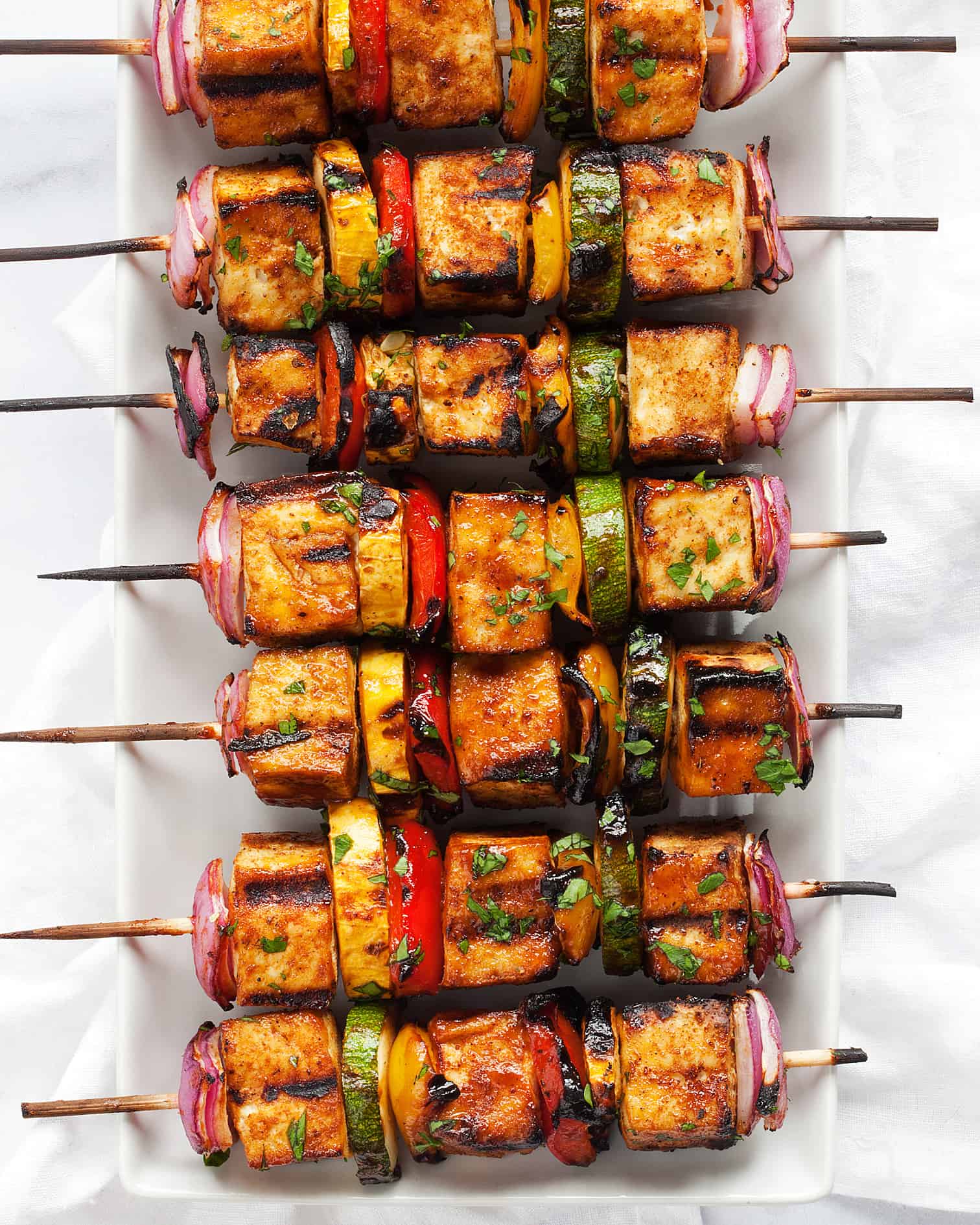 Barbecue Tofu Veggie Skewers - Last Ingredient