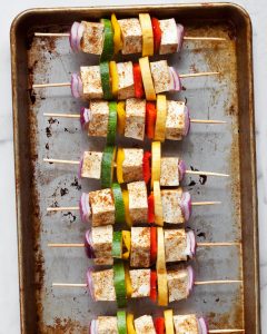 Grilled Barbecue Tofu Veggie Skewers | Last Ingredient