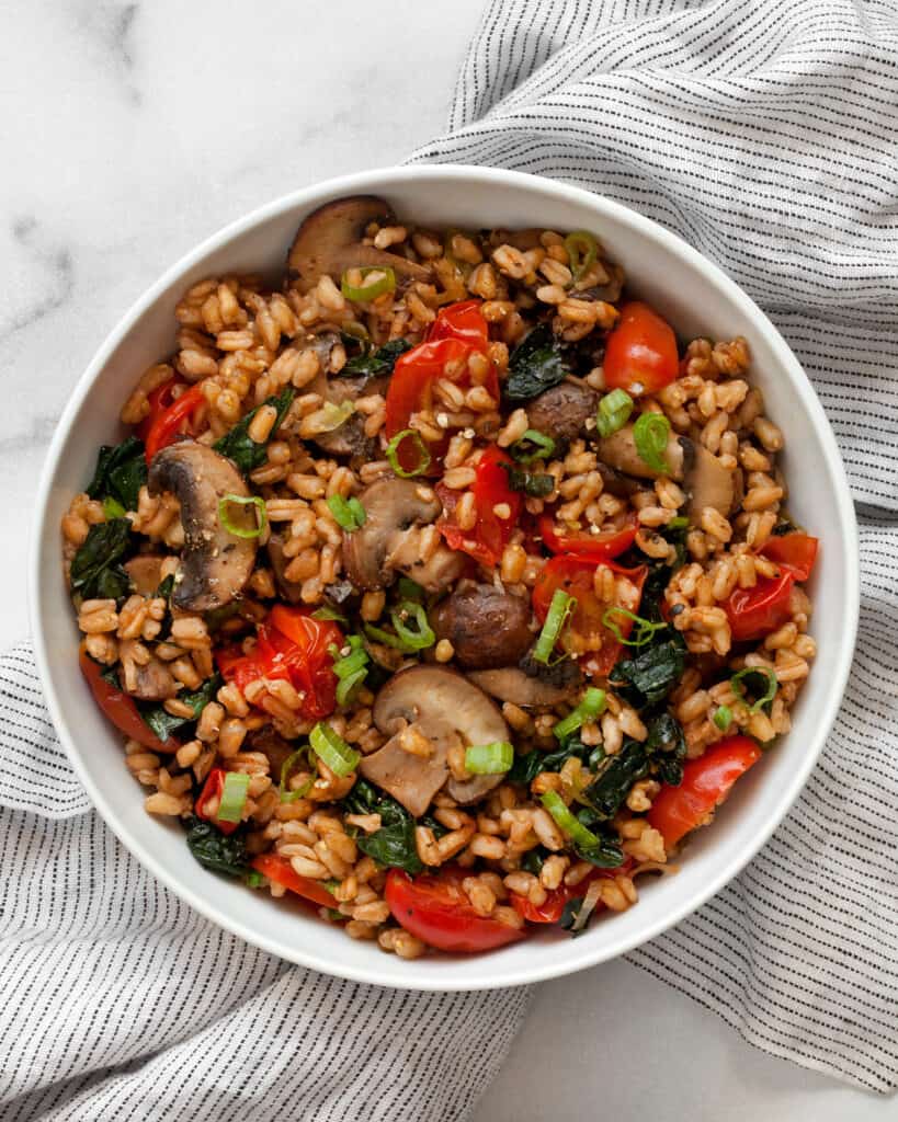 Mushroom Farro with Tomatoes and Kale - Last Ingredient