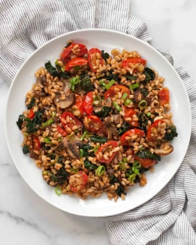 Mushroom Farro with Tomatoes and Kale - Last Ingredient