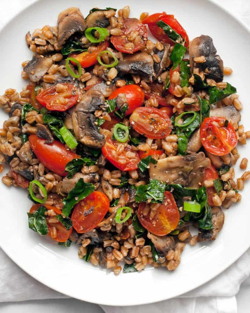 Mushroom Tomato Farro with Kale | Last Ingredient