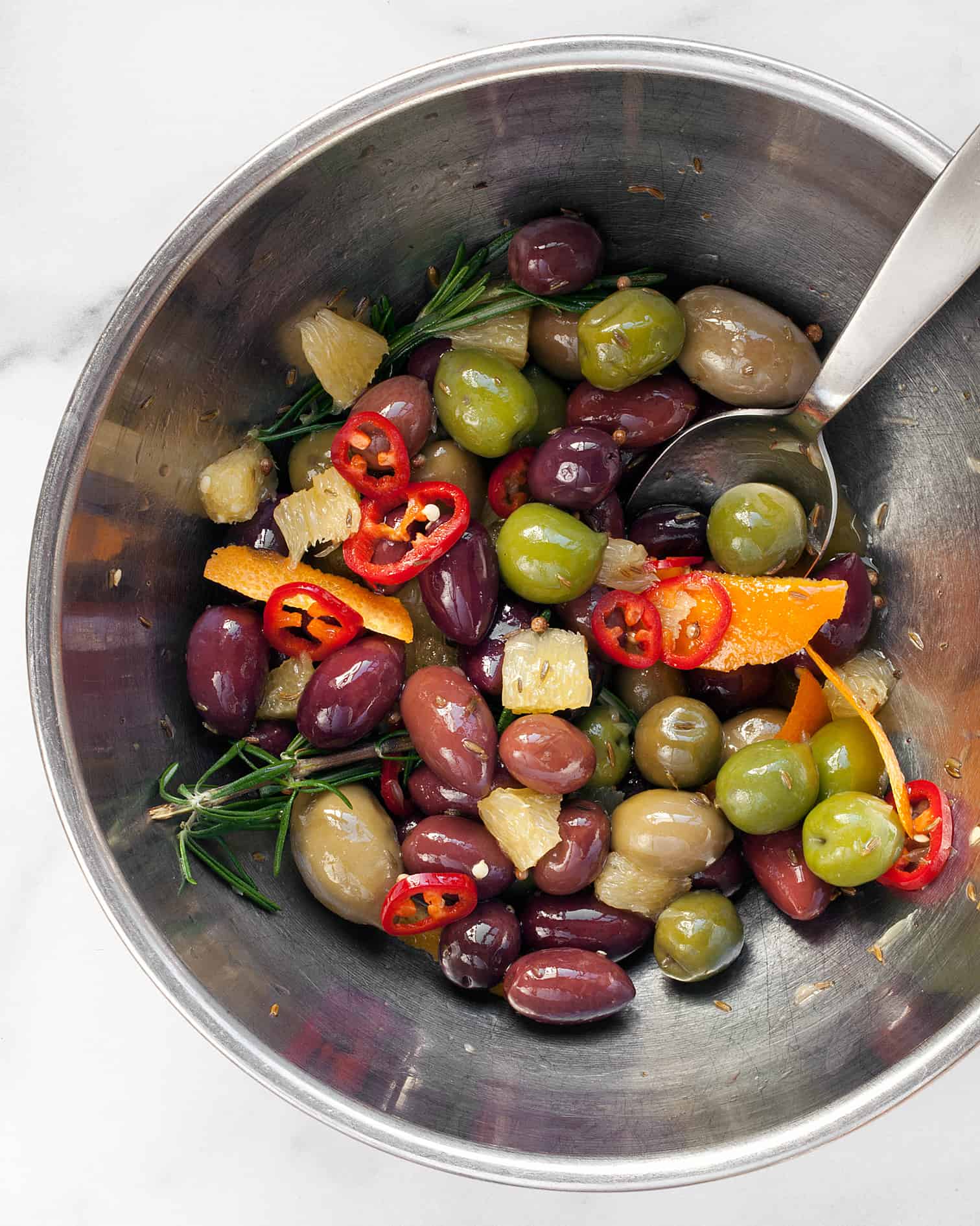 Citrus-Marinated Olives With Chilies And Rosemary | Last Ingredient