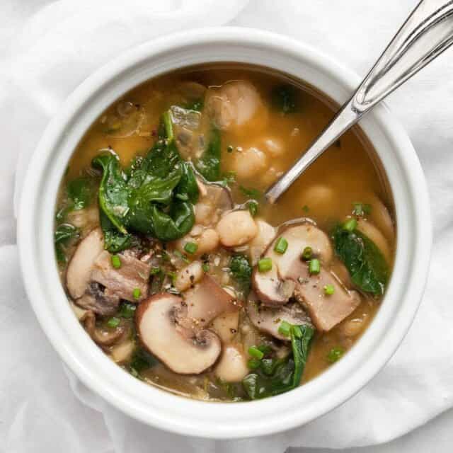 White Bean Mushroom Spinach Soup | Last Ingredient