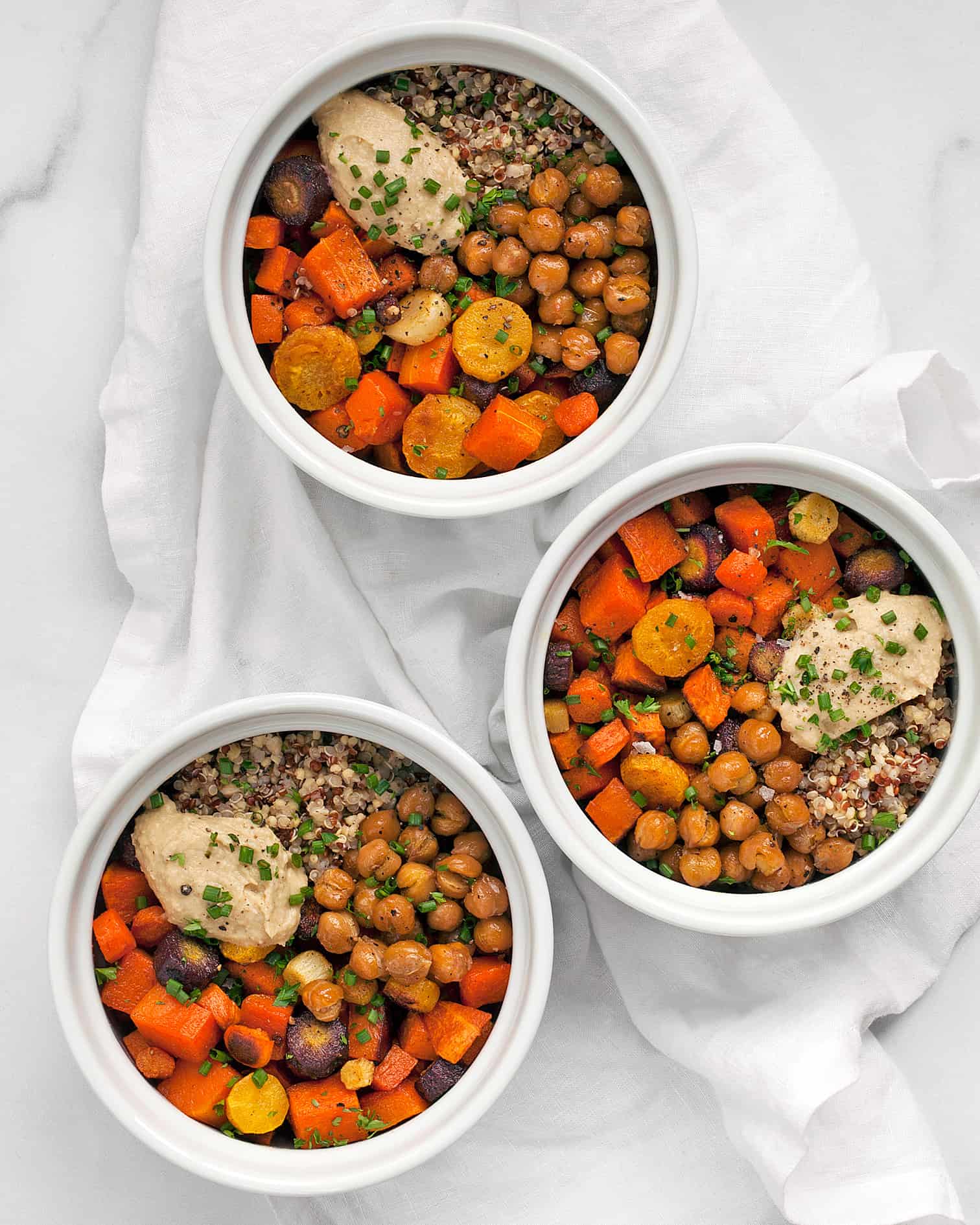 Roasted Vegetable Hummus Quinoa Bowls | Last Ingredient