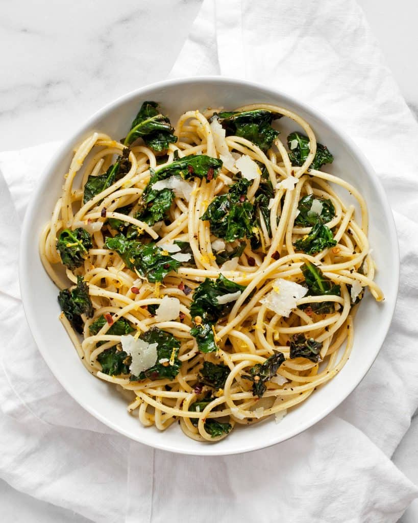 Lemon Pepper Spaghetti with Kale Last Ingredient