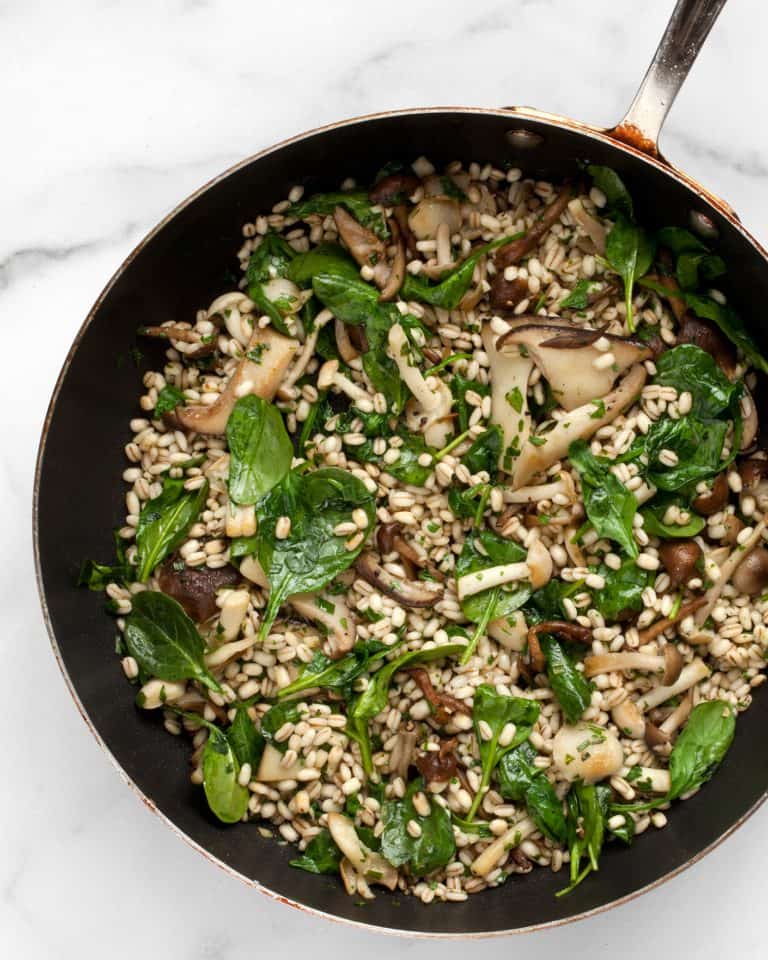 Wild Mushroom Barley with Spinach | Last Ingredient