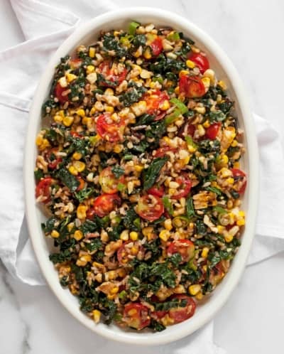 Corn Tomato Wild Rice Salad with Kale | Last Ingredient