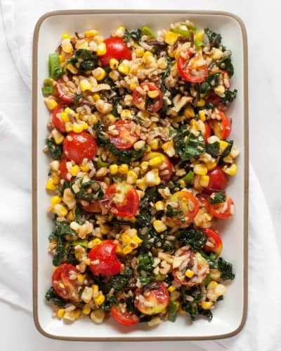 Corn Tomato Wild Rice Salad with Kale | Last Ingredient