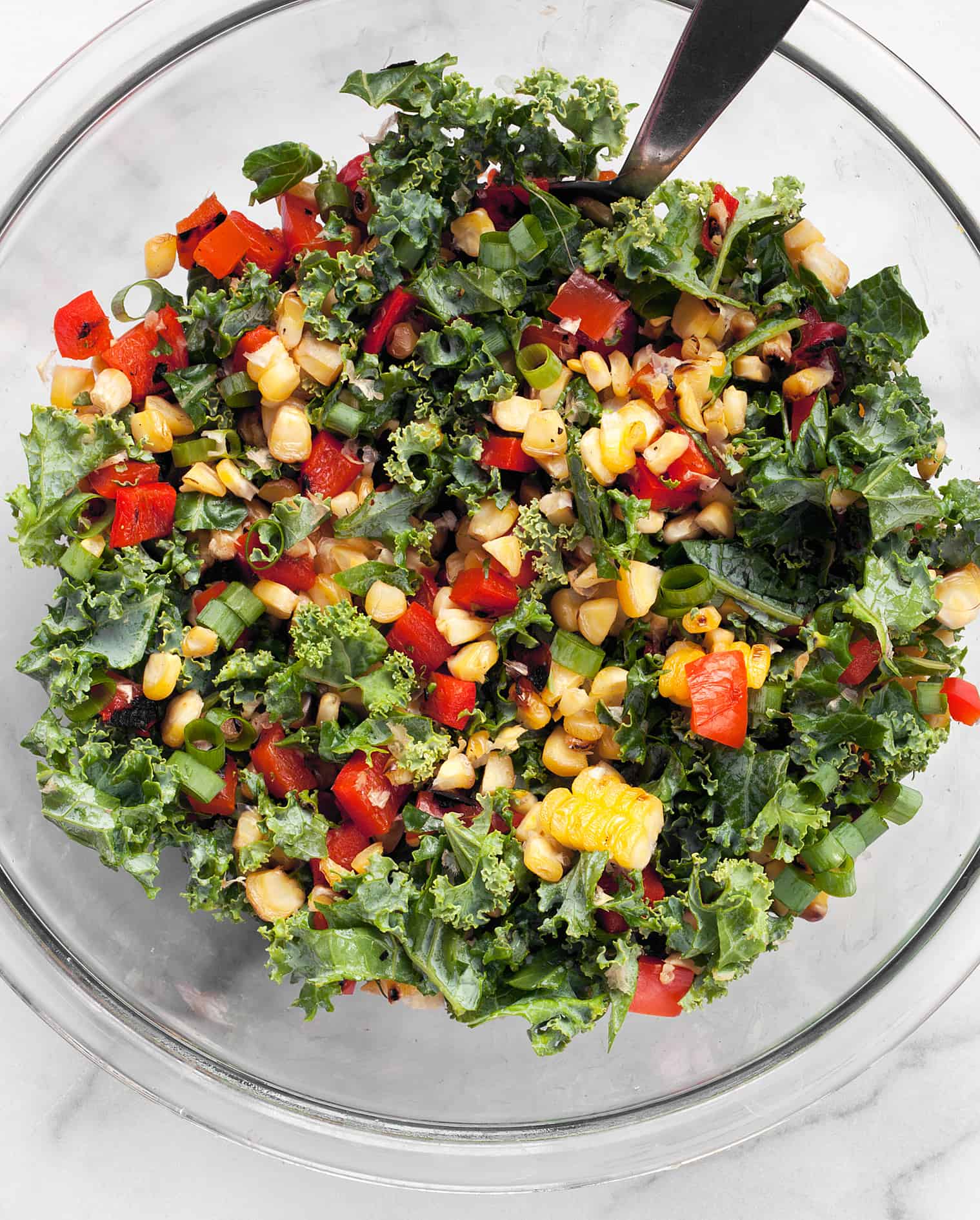 Grilled Corn Pepper Chopped Kale Salad - Last Ingredient