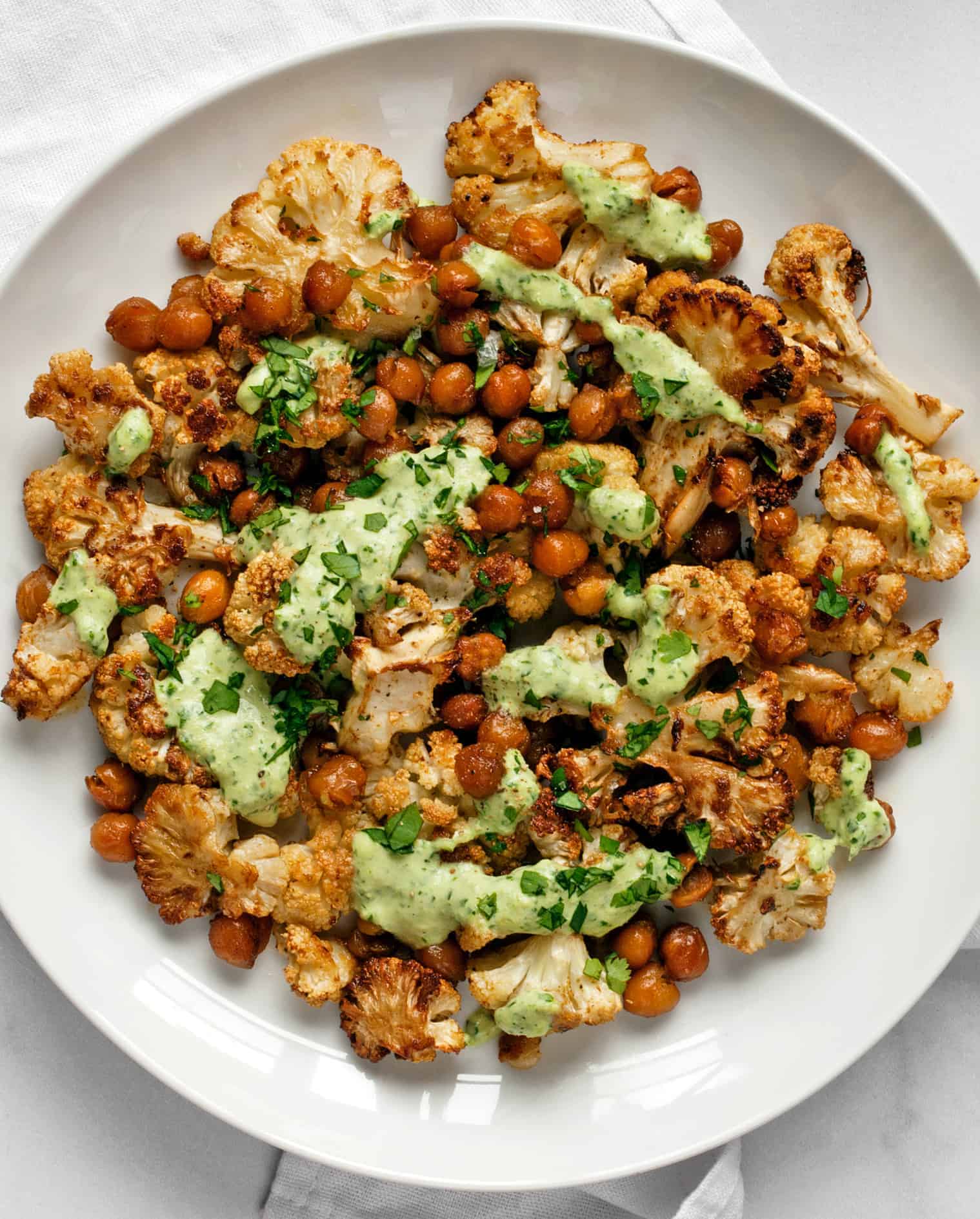 Roasted Cauliflower And Chickpeas With Herby Tahini Last Ingredient