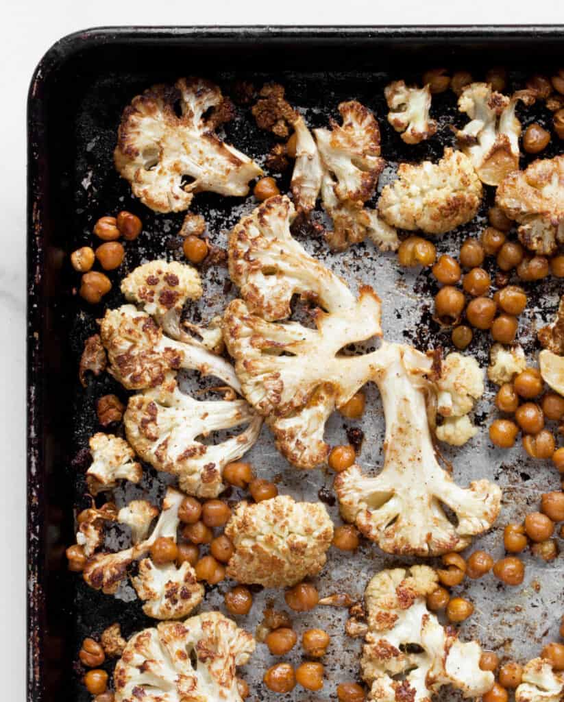 Roasted Cauliflower And Chickpeas With Herby Tahini Last Ingredient