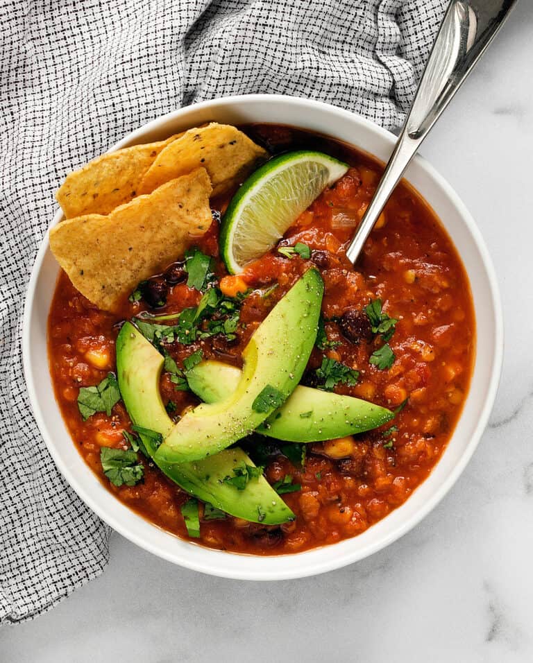 Vegan Slow Cooker Lentil Tortilla Soup | Last Ingredient