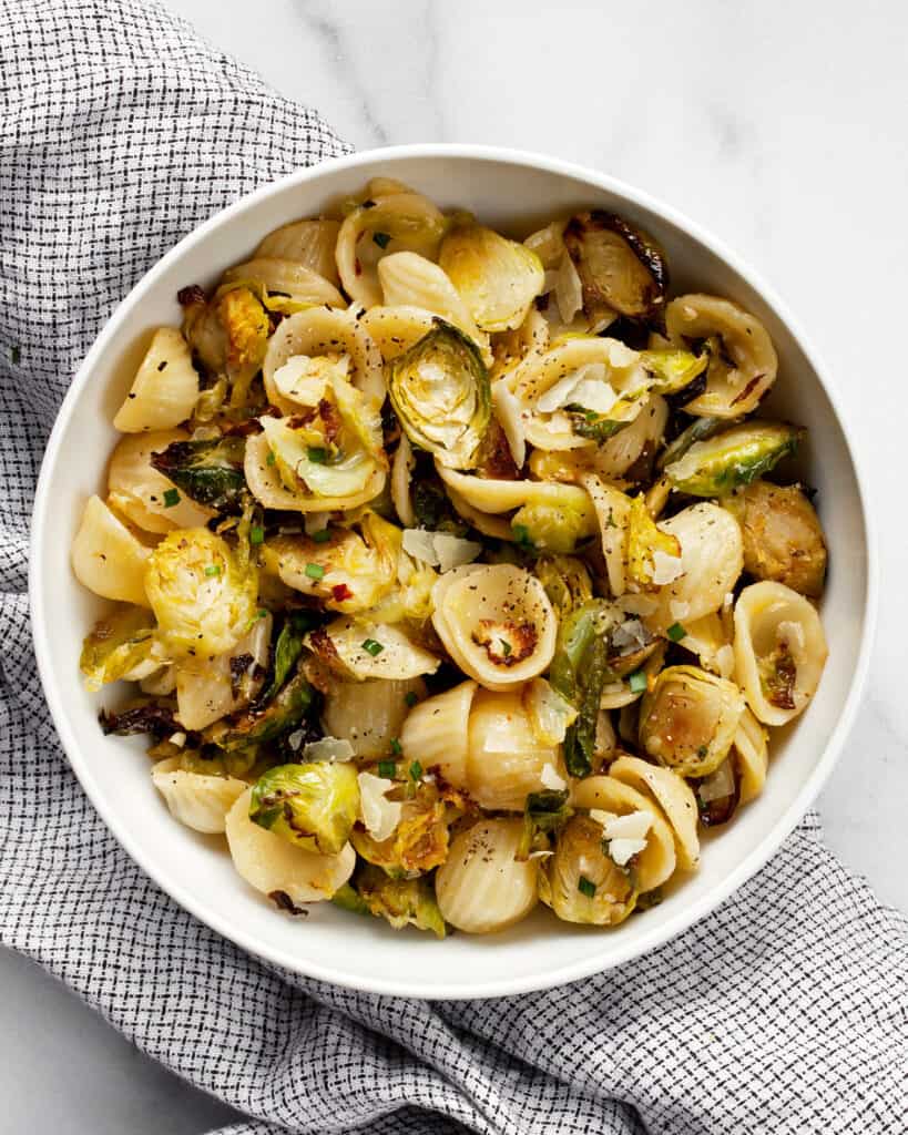 Roasted Brussels Sprout Pasta with Lemon & Garlic Last Ingredient