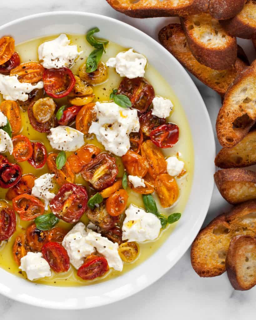 Burrata with Roasted Tomatoes and Garlic