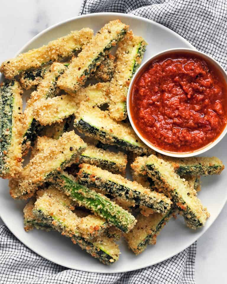 Baked Zucchini Fries with Roasted Tomato Sauce | Last Ingredient