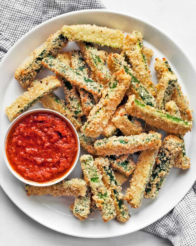 Baked Zucchini Fries with Roasted Tomato Sauce | Last Ingredient