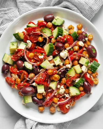 Greek Chickpea Salad with Roasted Tomatoes - Last Ingredient