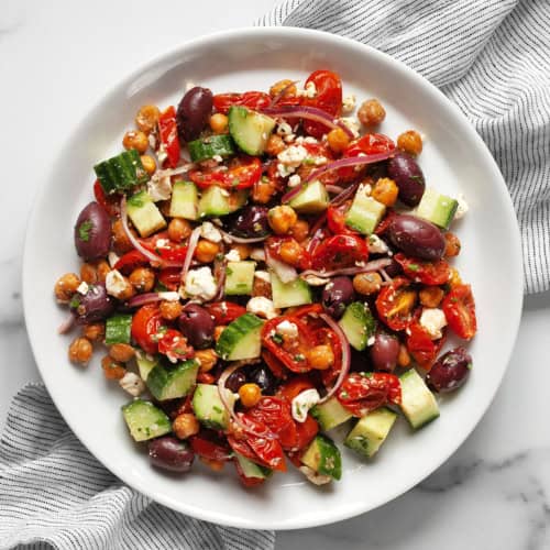 Greek Chickpea Salad with Roasted Tomatoes - Last Ingredient