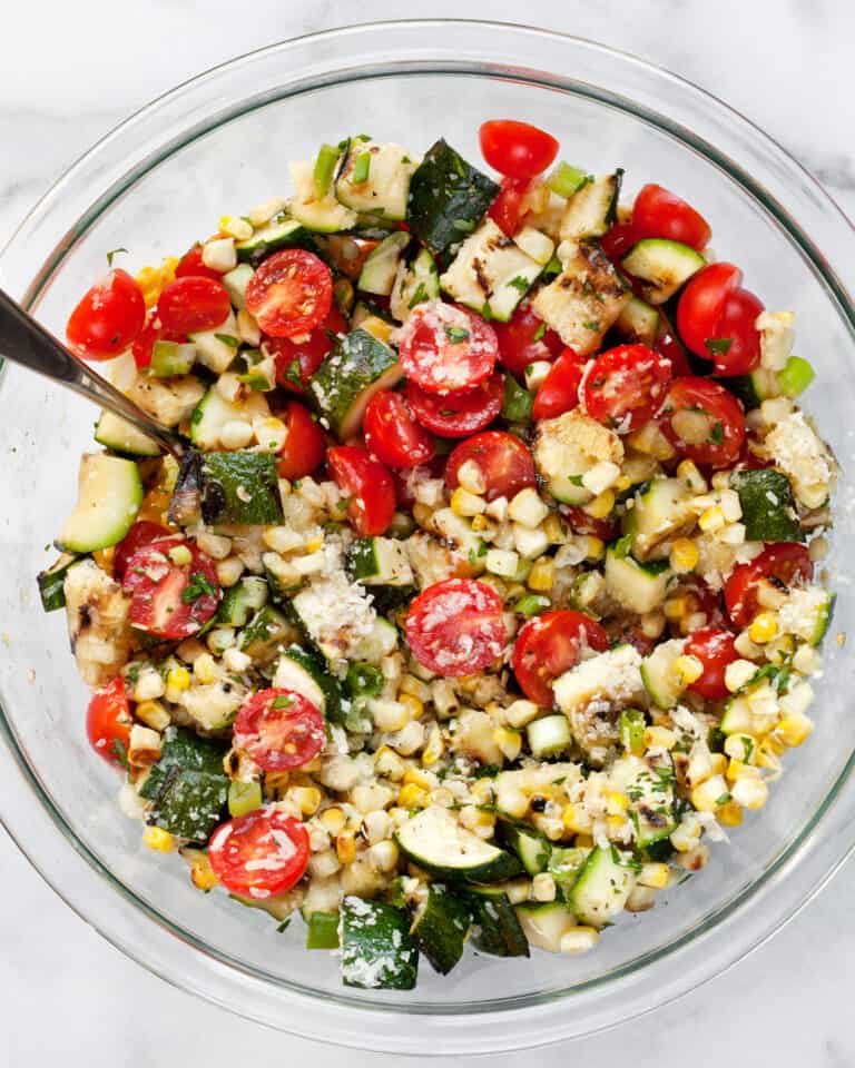 Grilled Zucchini Corn Salad with Tomatoes | Last Ingredient