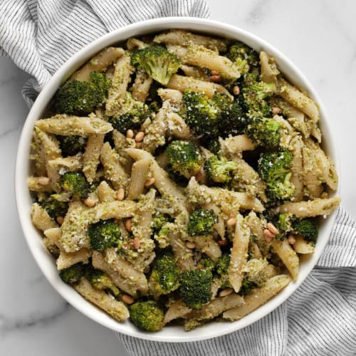 Roasted Broccoli Pesto Pasta