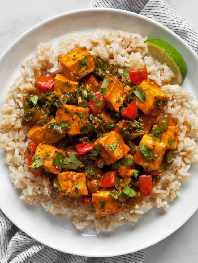 Tofu Pumpkin Curry With Red Peppers & Kale - Last Ingredient