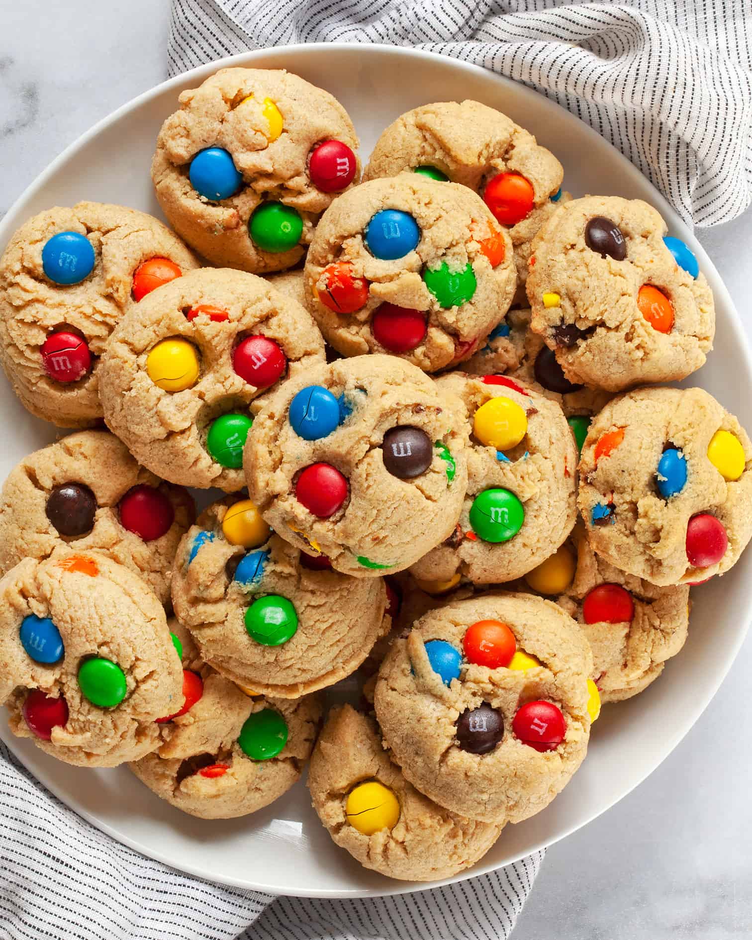 Dark Chocolate Peanut Butter Cookies with M&Ms Recipe