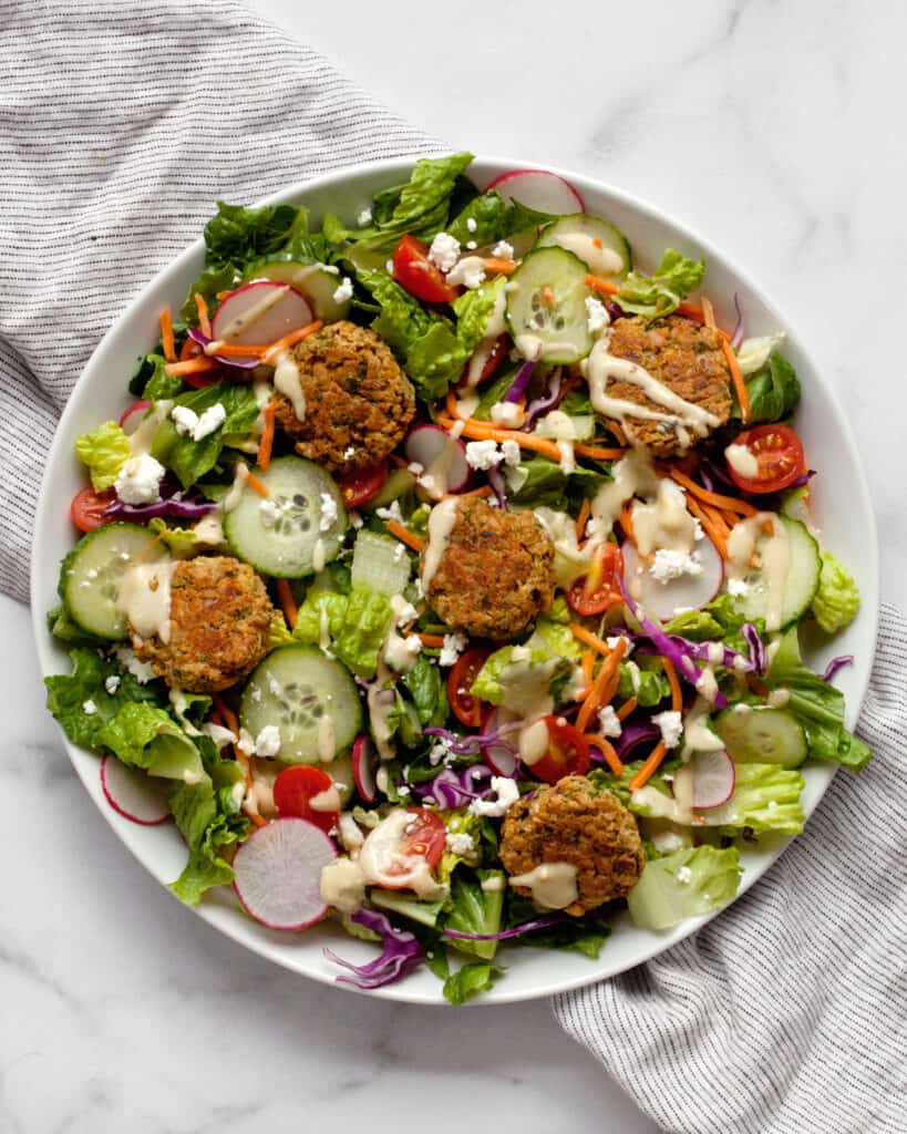 Baked Falafel Salad With Lemon Tahini Dressing - Last Ingredient