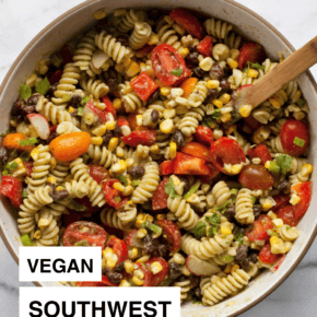 Southwestern pasta salad in a bowl.