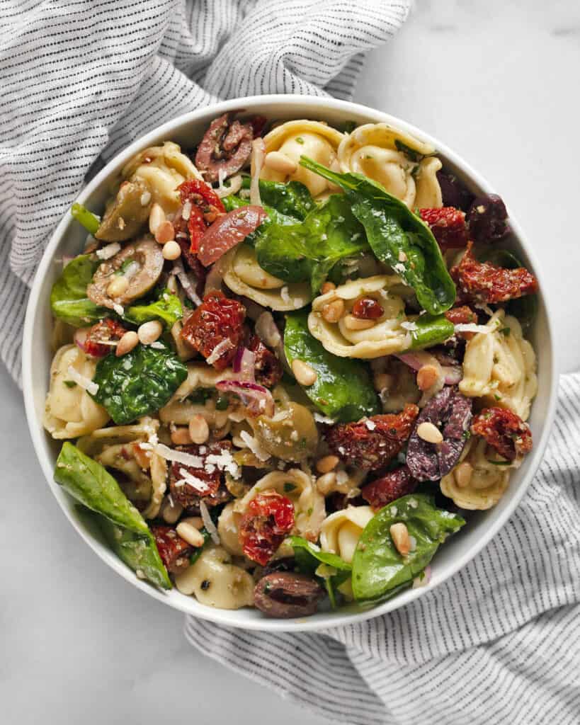 Tortellini Pasta Salad with Sun Dried Tomatoes Last Ingredient