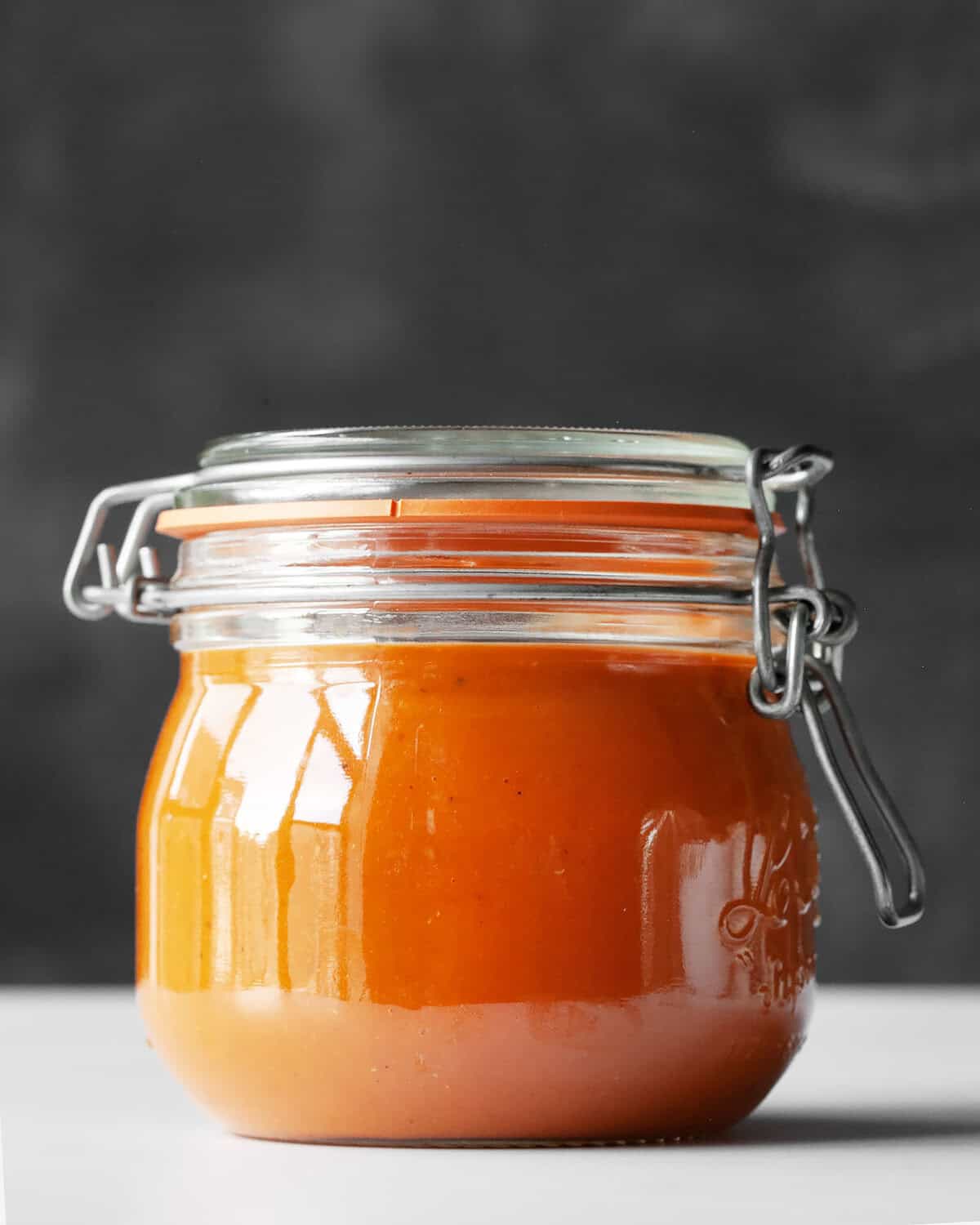 Roasted tomato sauce in a jar.