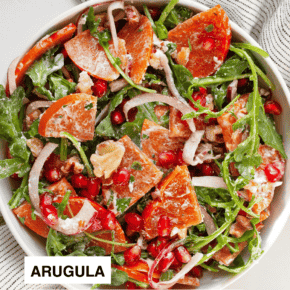 Persimmon salad in a bowl.