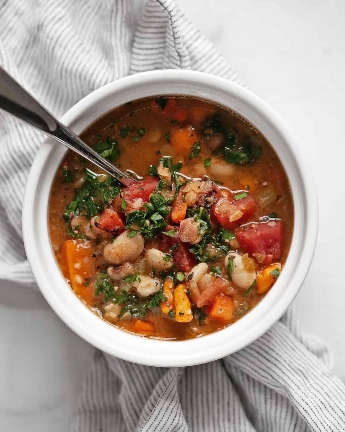 Bowl of 15 bean soup.