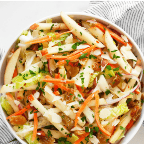 Savoy cabbage salad in a bowl.