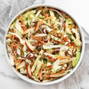 Savoy cabbage salad in a bowl.